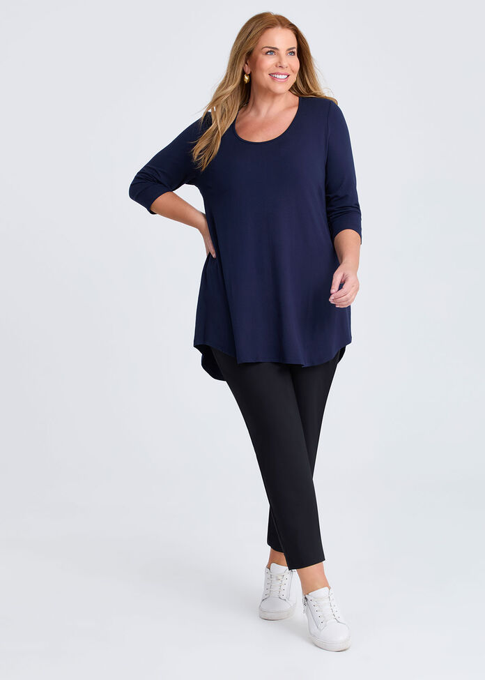 Bamboo Base 3/4 Sleeve Top, , hi-res