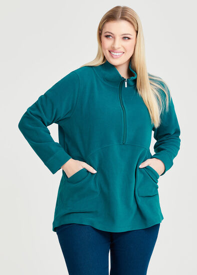 Plus Size Polar Fleece 1/2 Zip Top