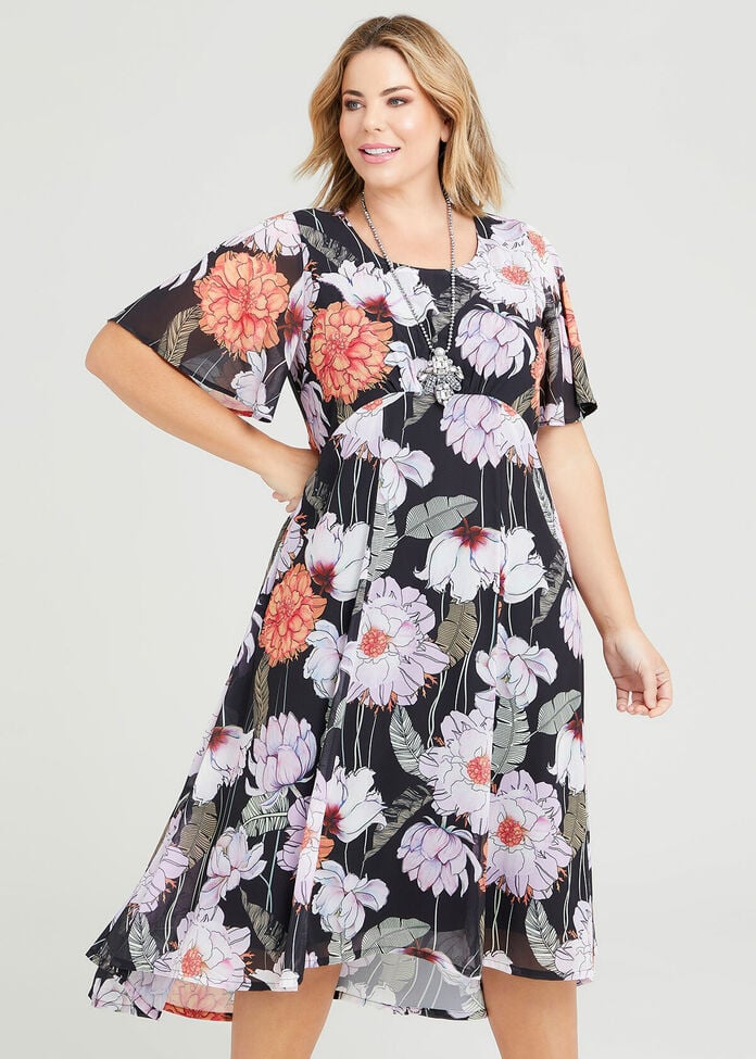 Shop Plus Size Embroidered Peony Maxi Dress in Multi | Taking Shape AU