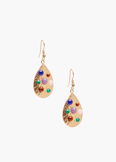Plus Size Natural Gems Dangle Earrings