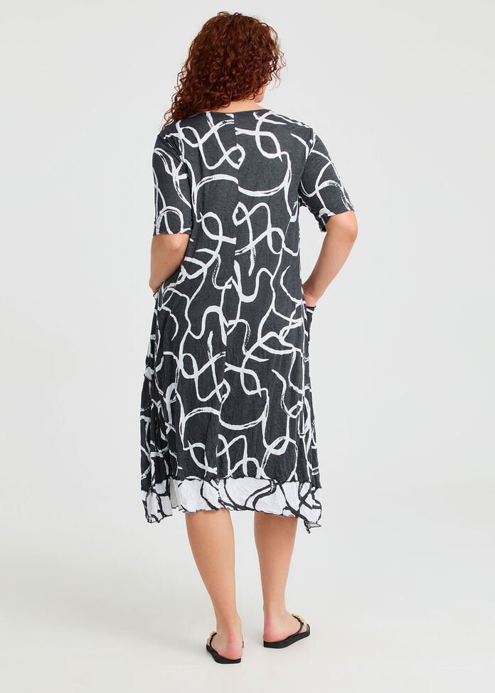Bamboo Monochrome Dress, , hi-res