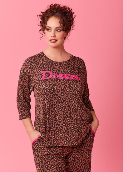 Plus Size Bamboo Animal Dream Pyjama Top