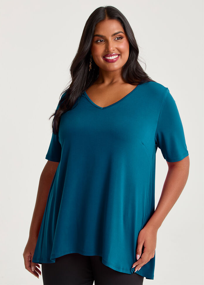 Strive V Neck Short Sleeve Top, , hi-res