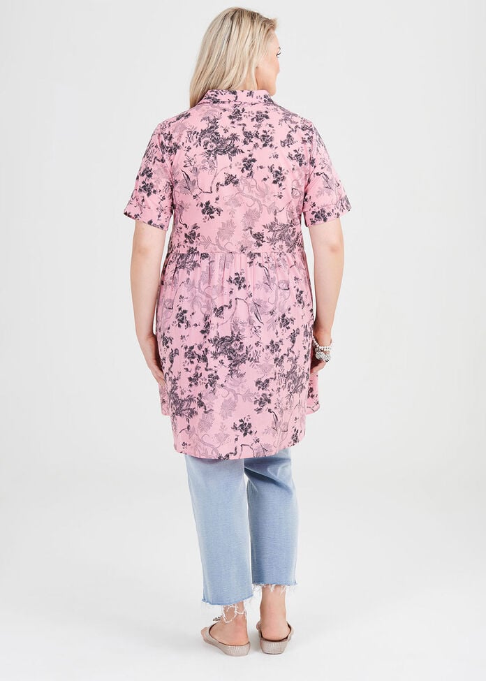 Cotton Floral Shadow Shirt, , hi-res
