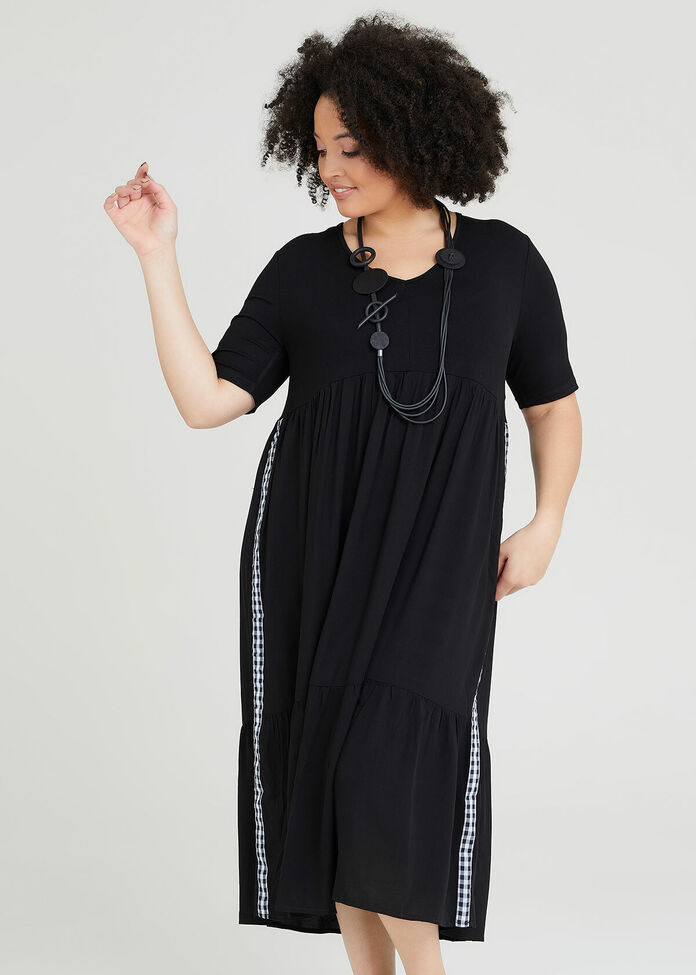 Shop Plus Size Bamboo Rome With Me Tier Dress in Black | Taking Shape AU