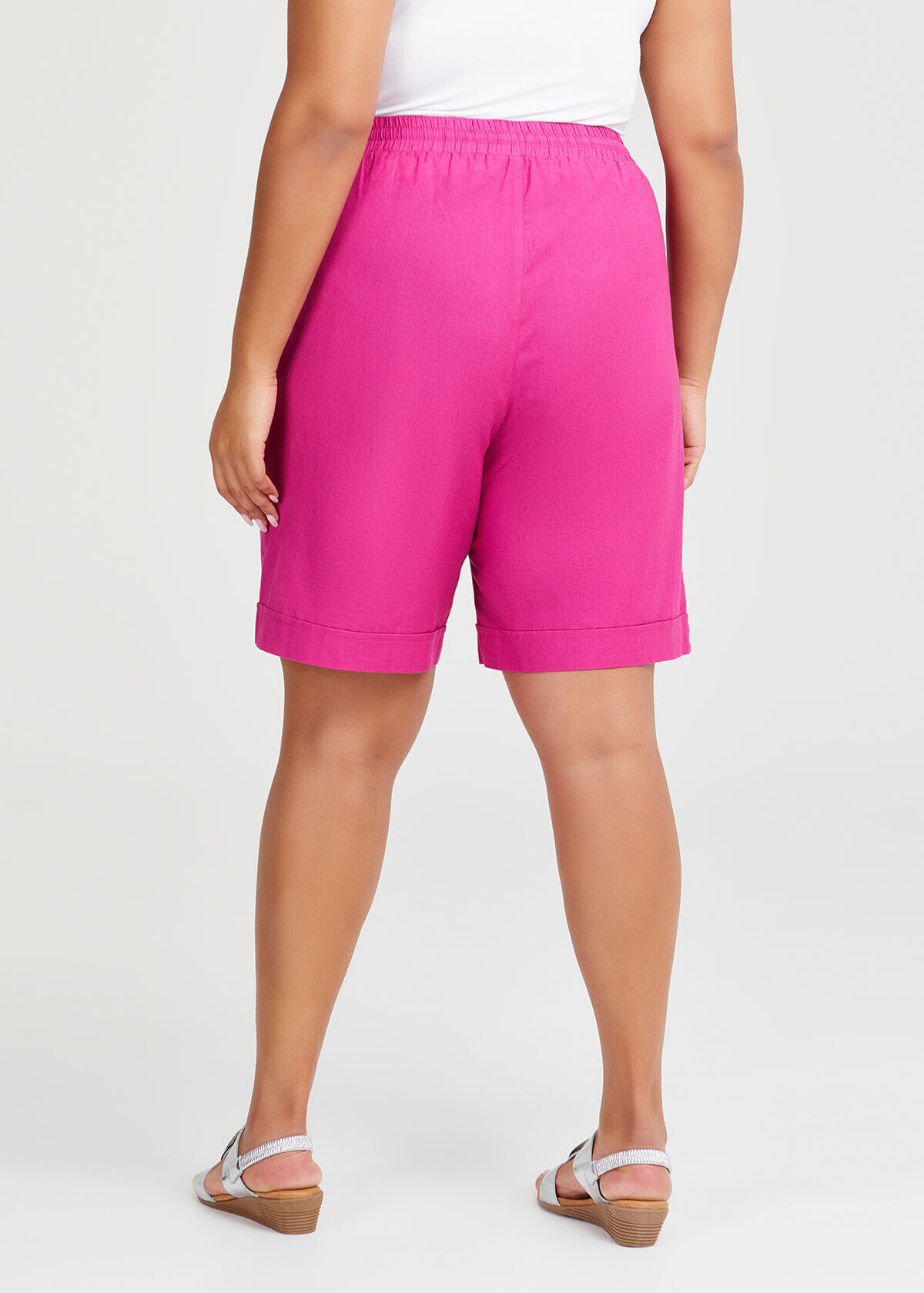Plus size linen bermuda shorts on sale