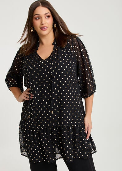 Plus Size Elena Gold Foil Event Tunic