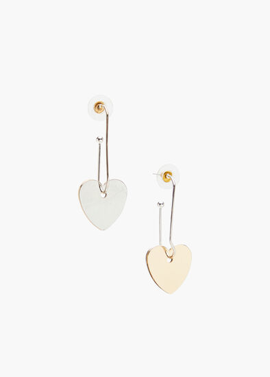 Plus Size Reversible Heart Earrings