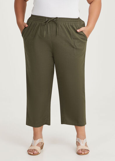 Plus Size Cotton Linen Culotte