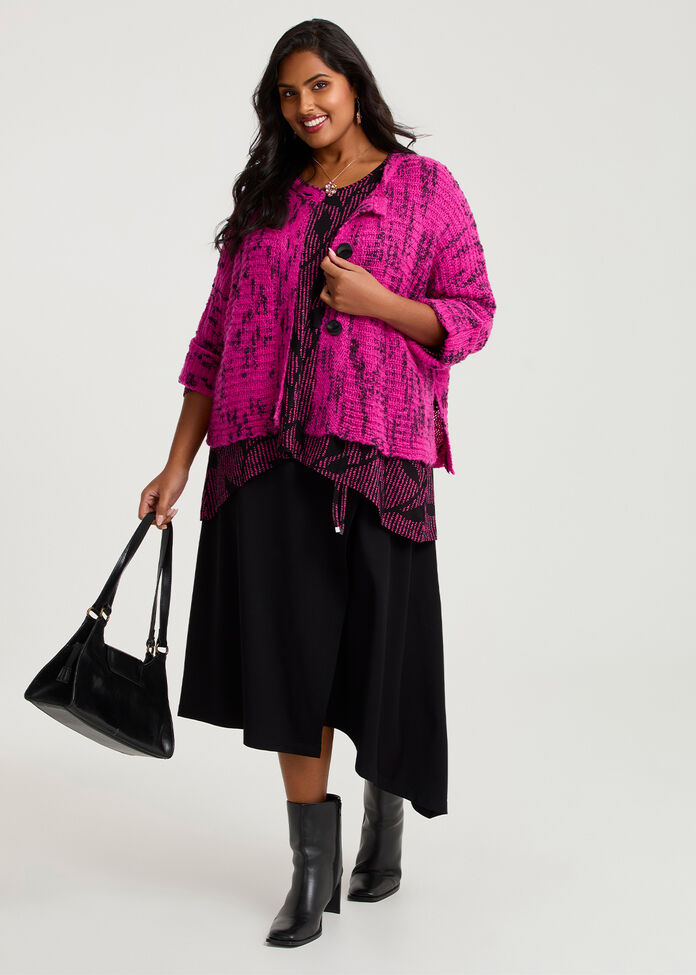 Wool Blend Slub Cardigan, , hi-res