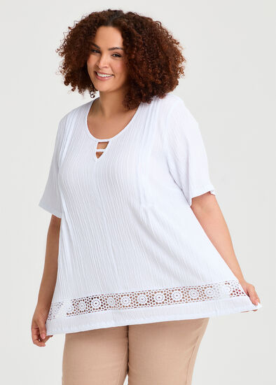 Plus Size Crinkle Natural Top