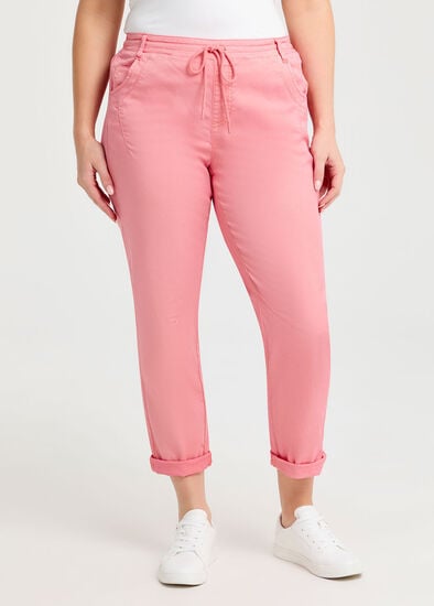 Plus Size Lyocell Blend Washed Chino