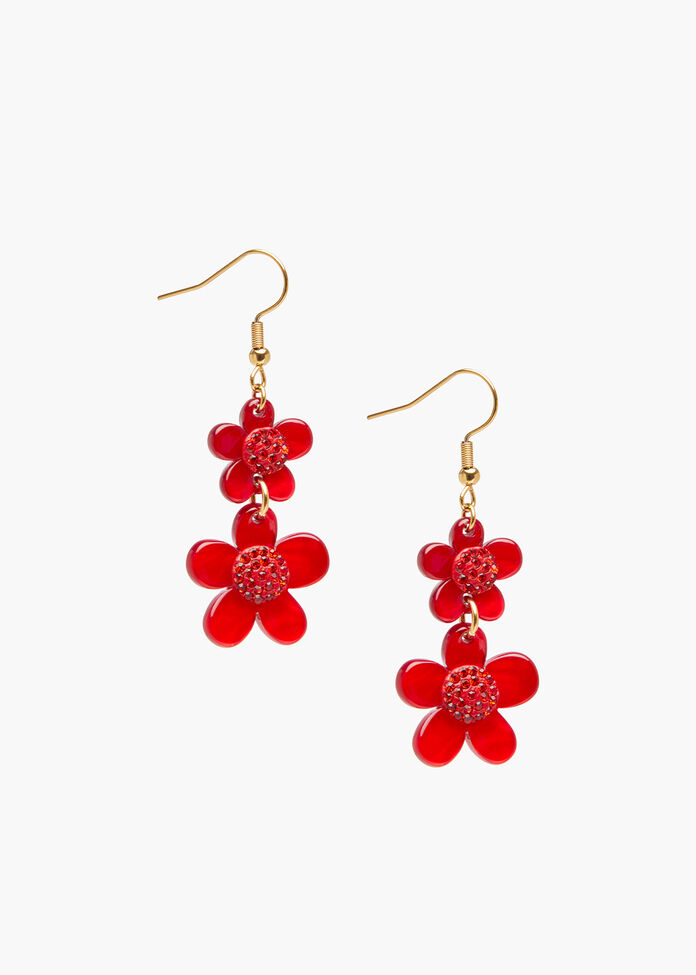 Pretty Multi Flower Earring, , hi-res