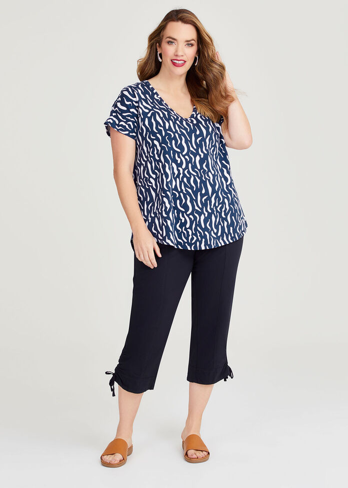 Cotton Swirl Print T-shirt, , hi-res