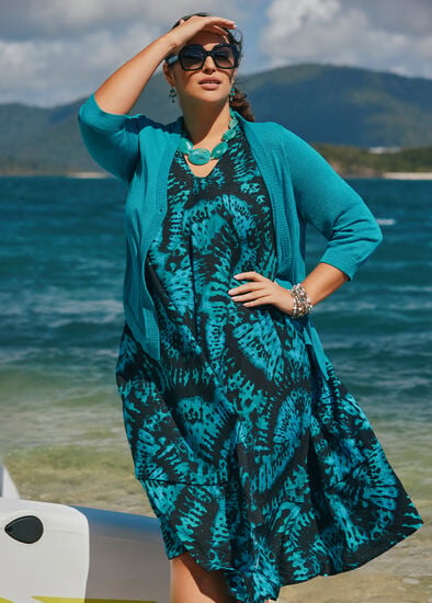 Plus Size Ocean Breeze Natural Dress