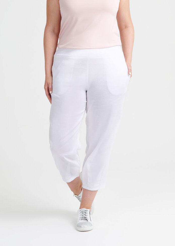 Latifa Linen Crop Pant, , hi-res