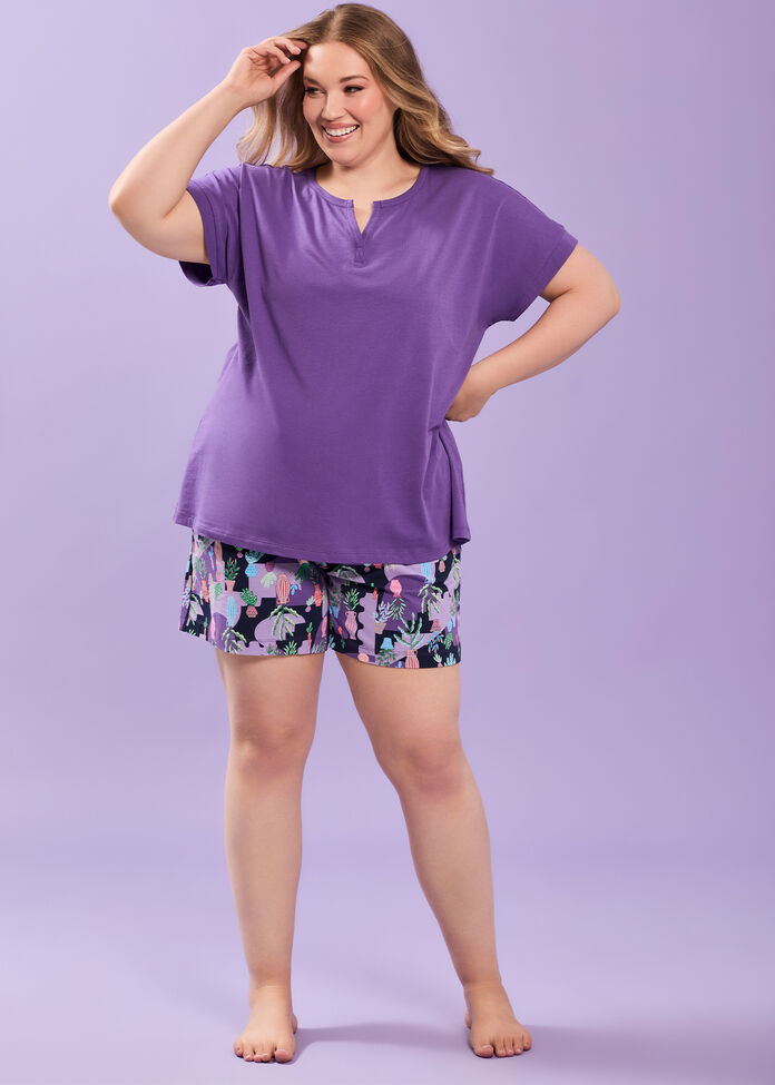 Australian Cotton Leafy Pj Short, , hi-res