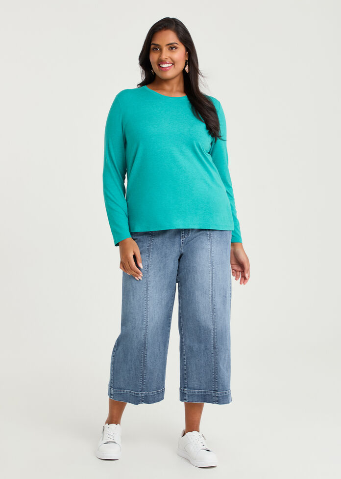 Australian Wool Modal Crew Neck Top, , hi-res