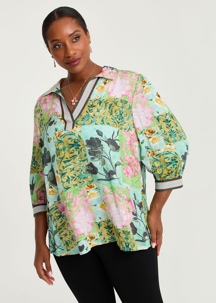 Natural Ivy And Rose Top, , hi-res