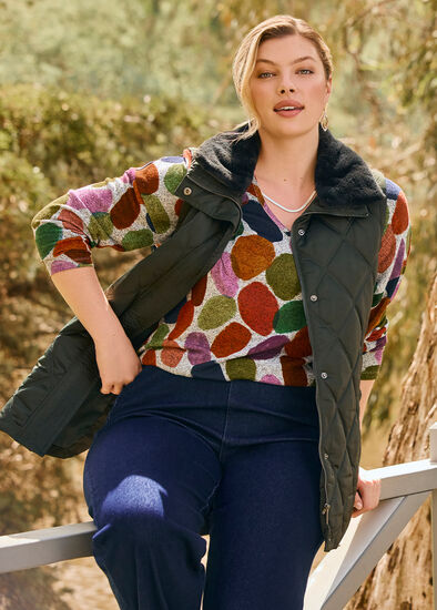 Plus Size Bamboo Cosy Abstract Shapes Top