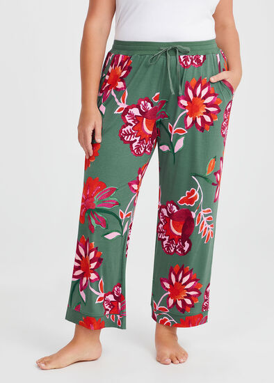 Plus Size Bamboo Flower Bloom Pyjama Pant