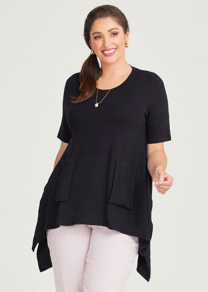 Shop Plus Size Natural Dana Tunic in Black | Taking Shape AU