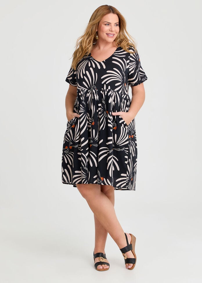 Cotton Holiday Pocket Dress, , hi-res