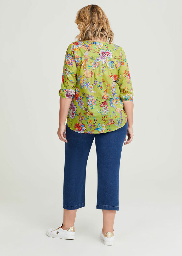 Ultimate Style Top in Multi Watercolour Satin main image 0