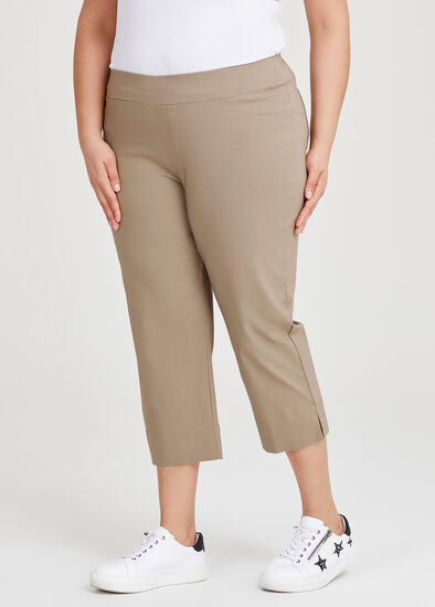 Plus Size Expose Split Hem Crop Pant