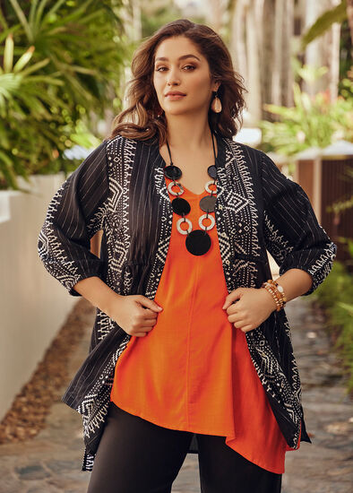 Plus Size Tribal Coast Natural Shirt