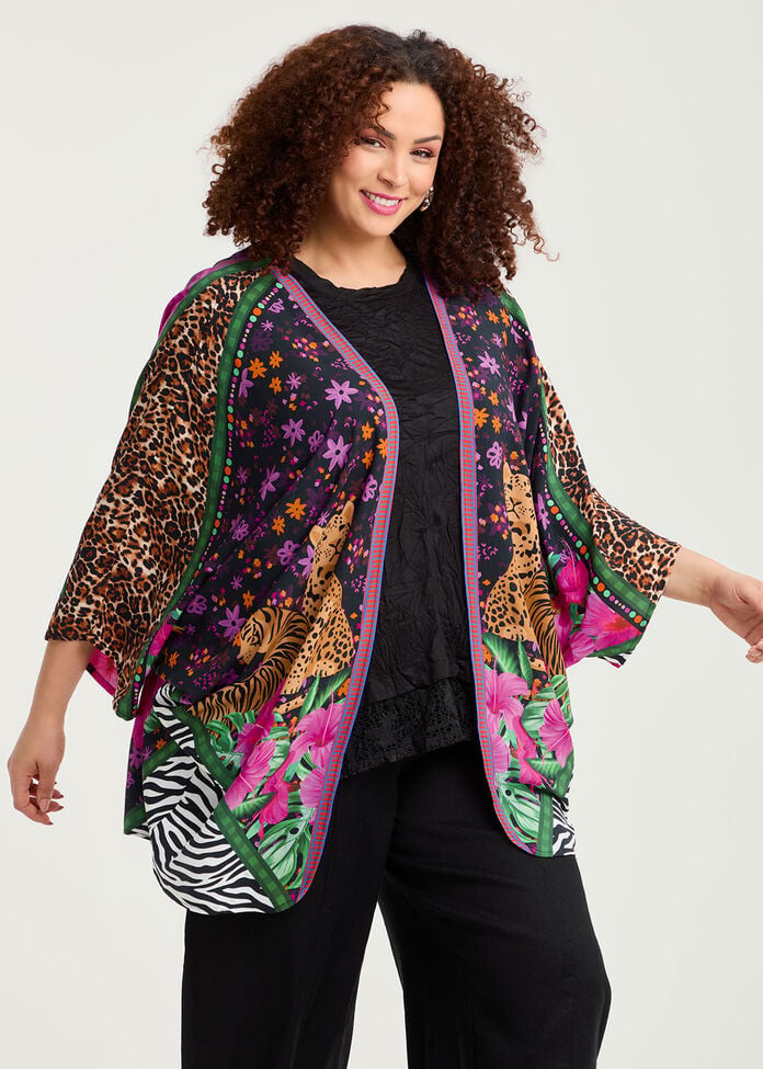 Animal Spliced Curved Cape, , hi-res