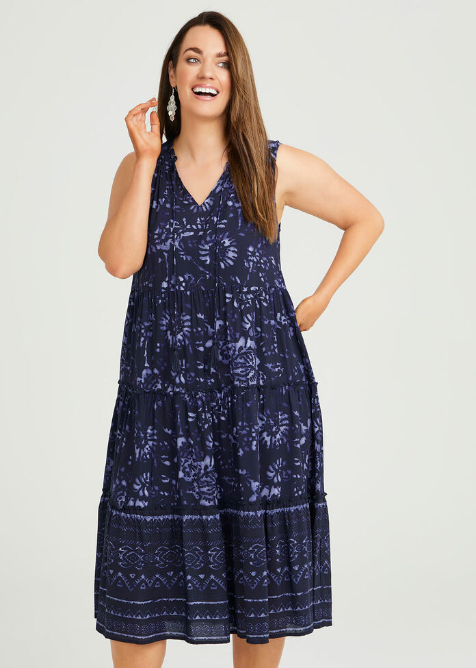 Shop Plus Size Natural Sleeveless Shibori Dress in Multi | Taking Shape AU