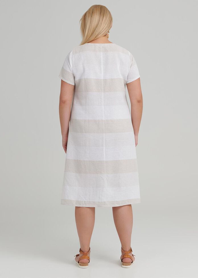 Felice Stripe Linen Dress, , hi-res