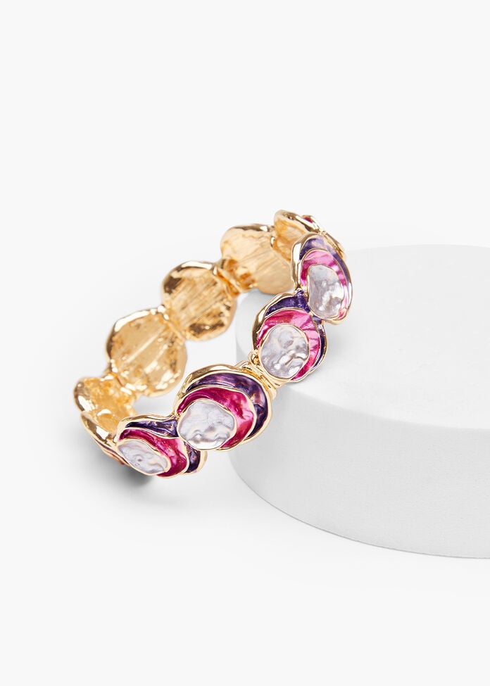 Layered Enamel Bracelet, PURPLE, hi-res