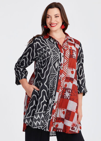 Plus Size Revival Natural Swing Shirt