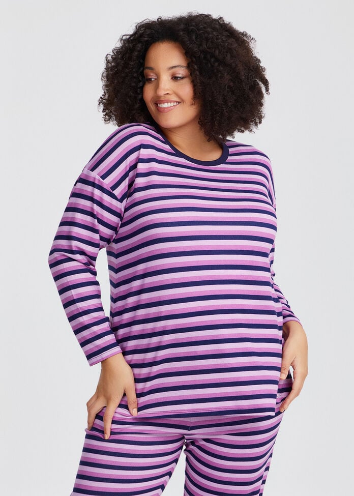 Lounge Stripe Top, STRIPE, hi-res