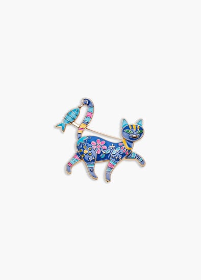 Plus Size Bright Moving Cat Brooch