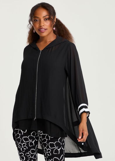 Plus Size Chiffon Kiri Zip Top