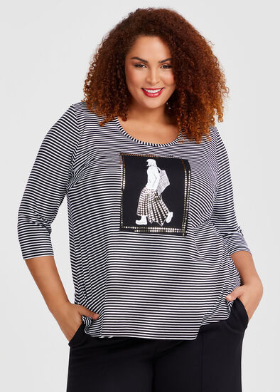 Plus Size Natural Stripe Elodie T-shirt