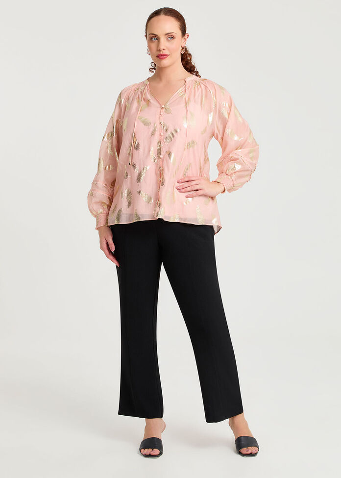 Gold Leaf Tencel Blouse, , hi-res
