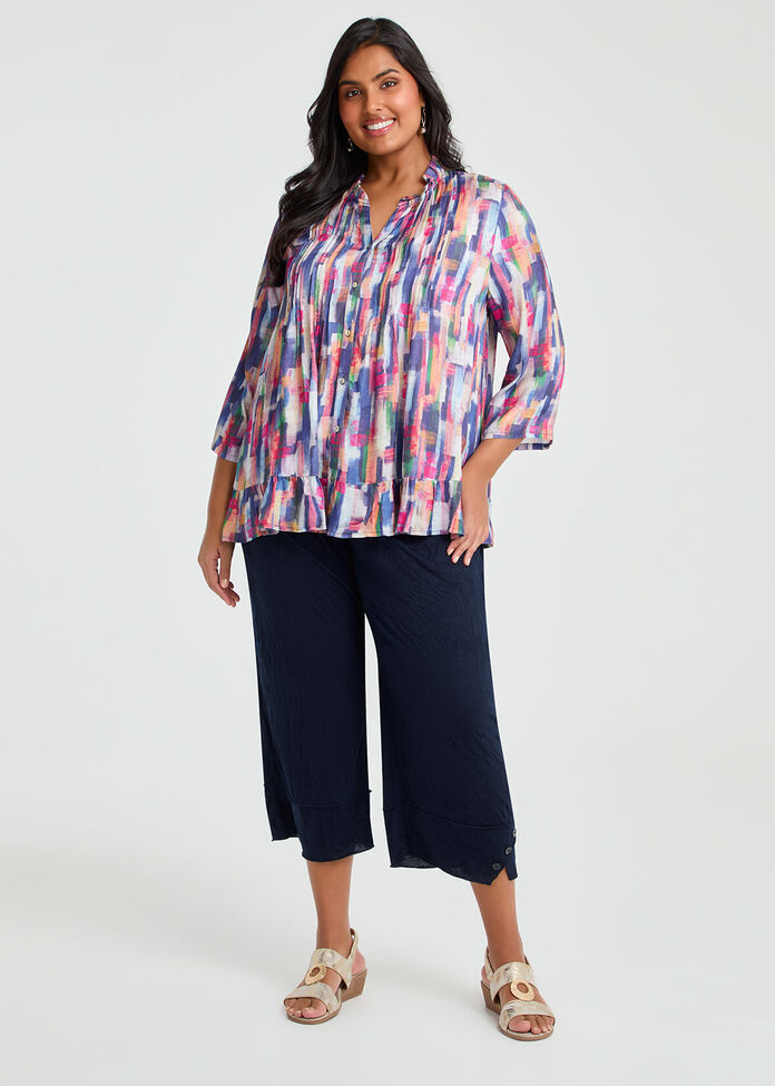 Natural Ari Pintuck Check Top, , hi-res