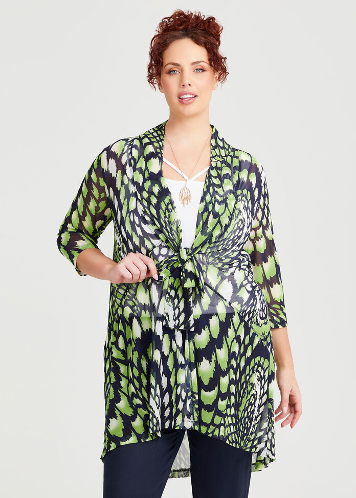 All- Over Print Women's Long Sleeve Mesh Cardigan