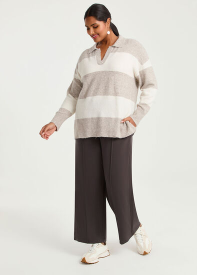 Plus Size Luxe Touch Tape Wide Leg Trackpant