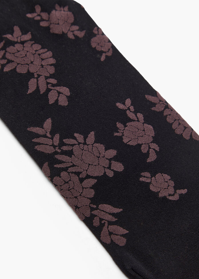 50 Denier Floral Jacquard Tights, , hi-res
