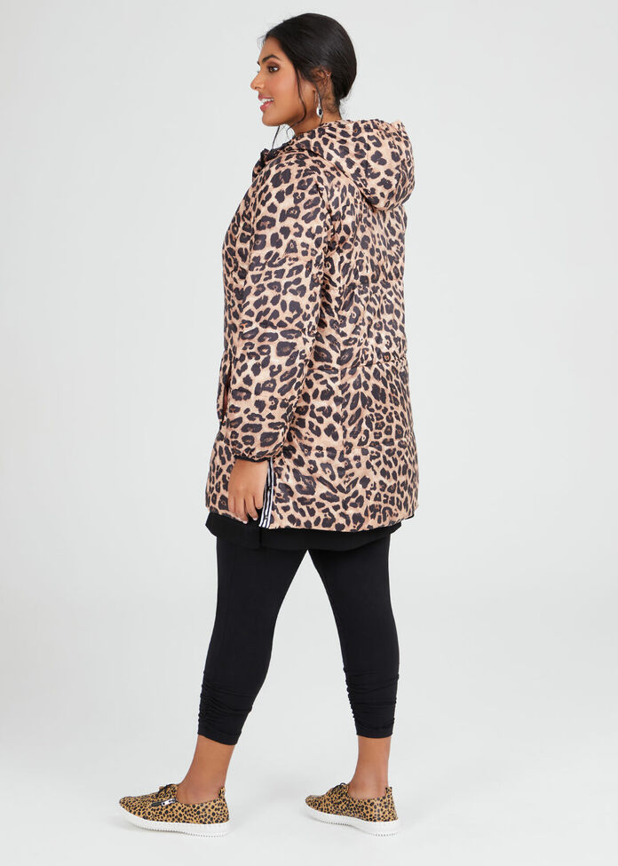 Leopard Puffer Jacket, , hi-res