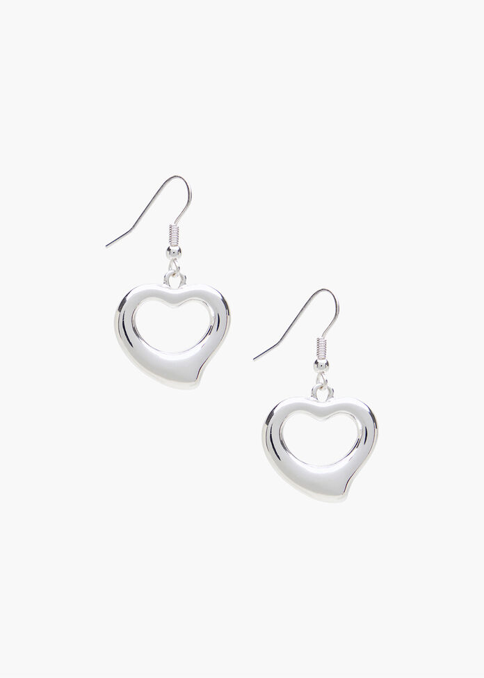 Simple Heart Earrings, , hi-res