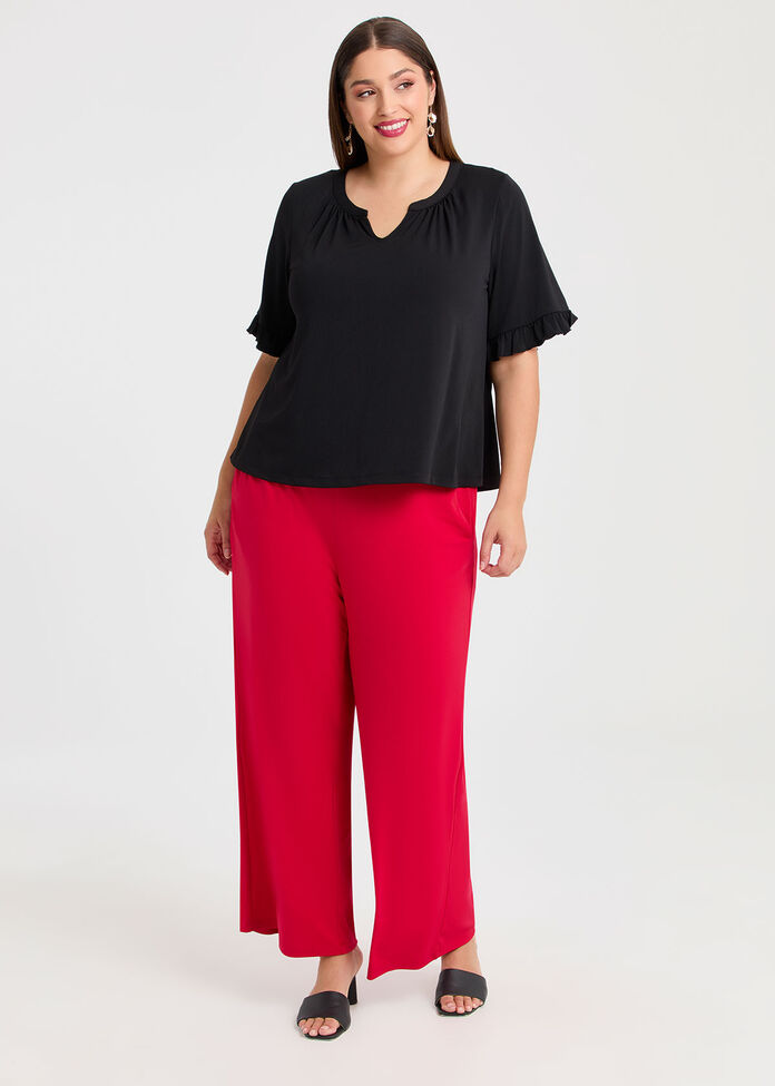 Holly Ruffle Sleeve Party Top, , hi-res