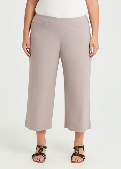 Plus Size Wide Leg Crop Bengaline Pant