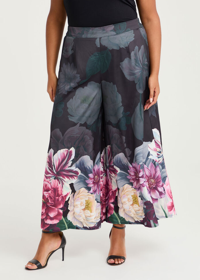 Fleur Satin Wide Leg Pant, , hi-res