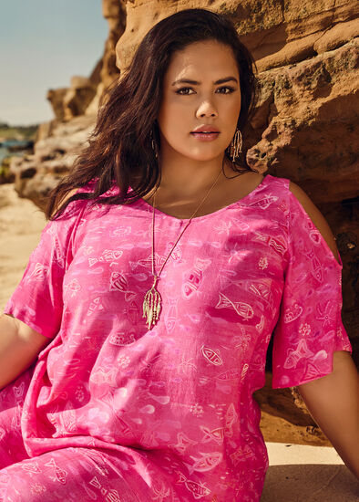 Plus Size Elverina Daba Cold Shoulder Top